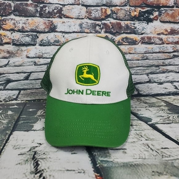 John Deere Green/White Mesh Snapback Cap